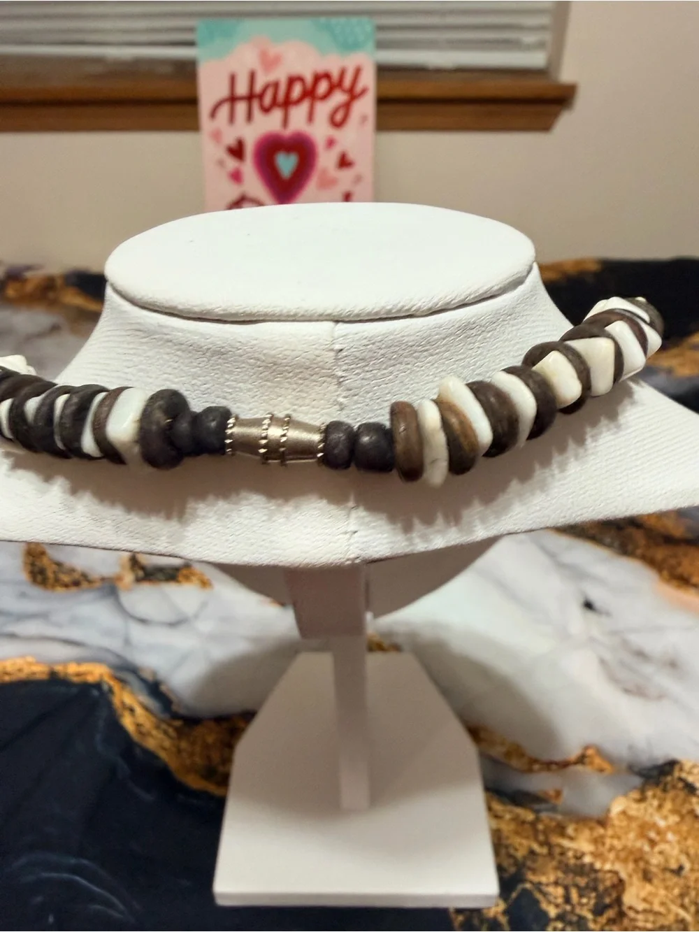 Vintage wood/stone necklace